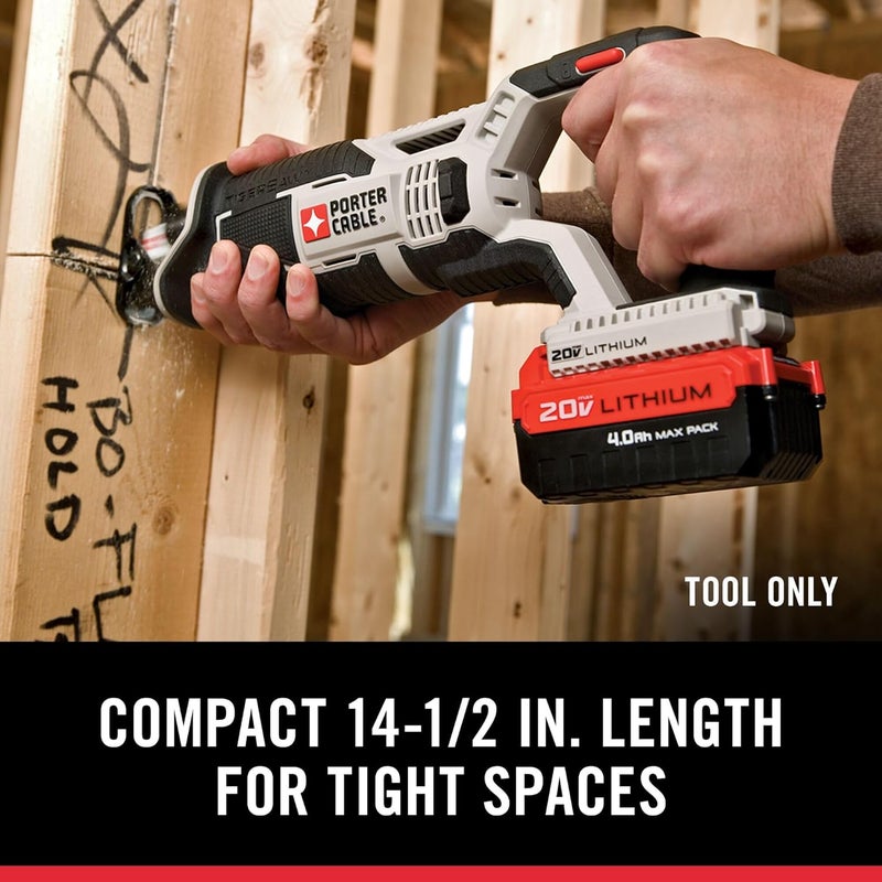 PORTER CABLE 20V MAX* Reciprocating Saw, Tool Only (PCC670B) - Image 4